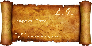 Lempert Imre névjegykártya